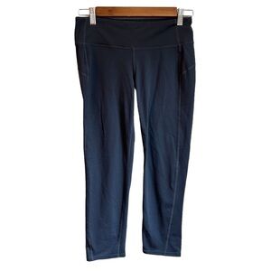 Athleta Capri Cropped Ruched Leg Leggings Women’s SZ Medium Athletic Slate Gray